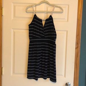 Blue and White Striped Summer Dress